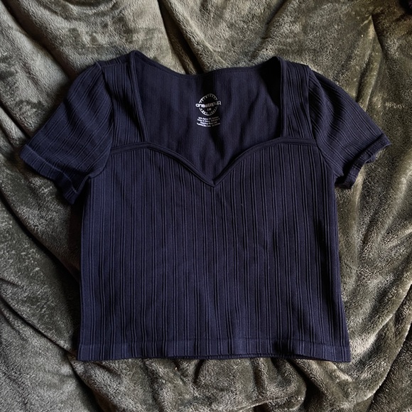 One Step Up, Black Crop Top, Size S/M, Sweetheart Neckline, Never Worn - Picture 1 of 3